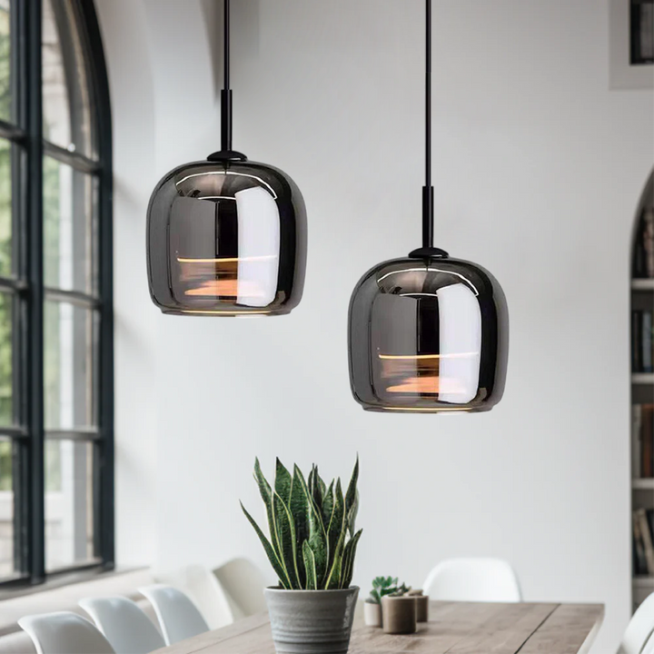 BowLift | Nordic Black Glass Pendant Light with LED