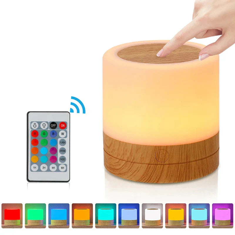 BowLift | Nightstand Lamp Touch Dimmable Wood