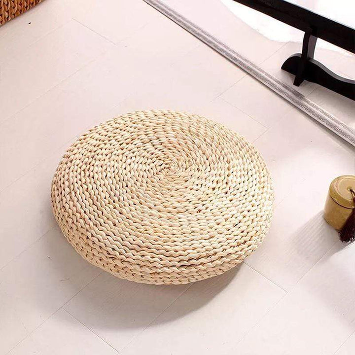 Natural tatami straw floor cushion bowlift