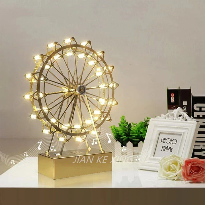 LED Ferris Wheel Desk Lamp, Decorative Lighting with Music Function, Retro Desk Light for Home | Bowlift