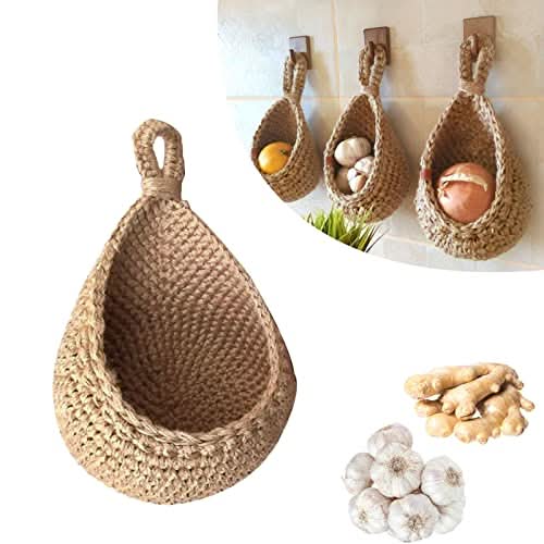 BowLift | Hanging jute basket for storage in the kitchen