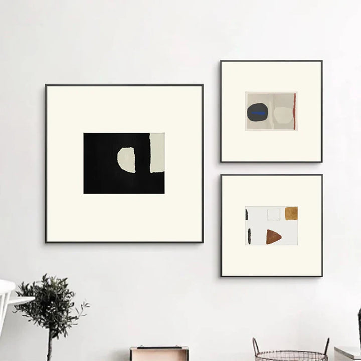 Neutral Tones Minimalist Abstract Nordic Wall Art Fine Art Canvas Prints Square Format Pictures For Living Room Bedroom Art For Contemporary Interiors | Bowlift
