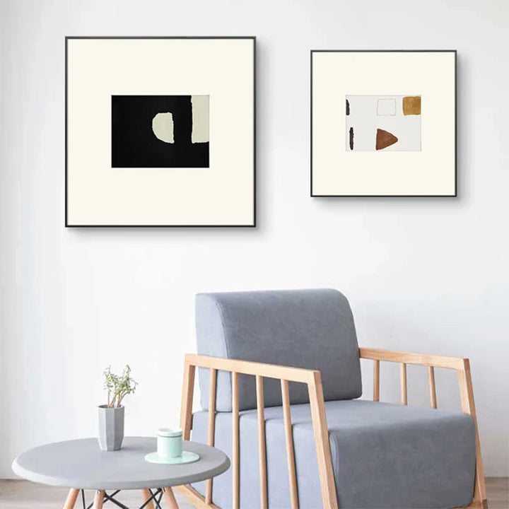 Neutral Tones Minimalist Abstract Nordic Wall Art Fine Art Canvas Prints Square Format Pictures For Living Room Bedroom Art For Contemporary Interiors | Bowlift