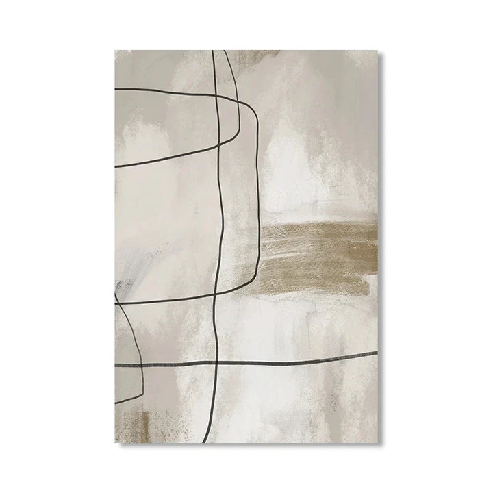 Beige Gray Black Scandinavian Abstract Wall Art Fine Art Canvas Prints Beige Grey Pictures For Minimalist Living Room Art For Contemporary Interiors | Bowlift
