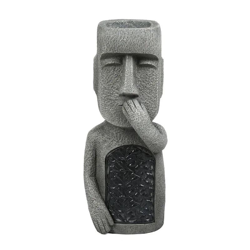BowLift | Easter Island Flower Pot Statue with LED Light - MoaiGlow