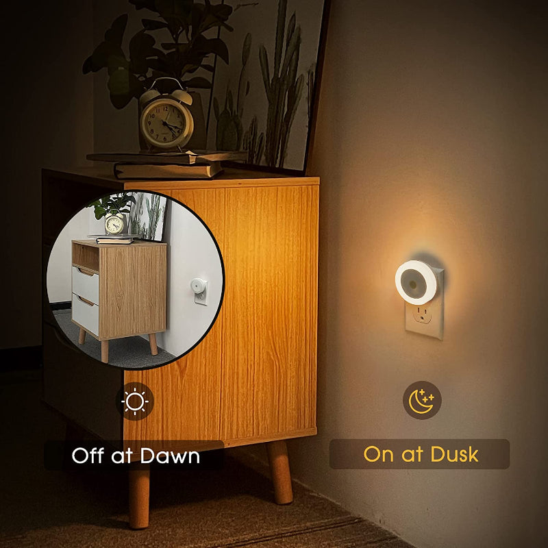 BowLift | Night lights plug into the wall [4Pack], night light with light sensors, LED night light for the children's room, baby night light, bathroom night light, stair lights, hallway light