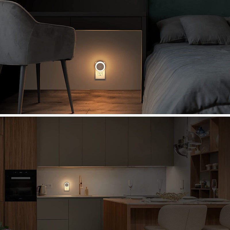 BowLift | Night lights plug into the wall [4Pack], night light with light sensors, LED night light for the children's room, baby night light, bathroom night light, stair lights, hallway light