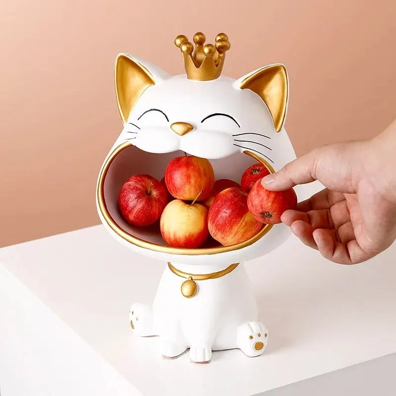Laughing Lucky Cat Decoration, Bowl for Sweets and Jewelry, Modern Design | Bowlift