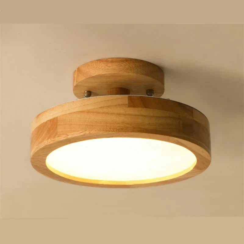 Round Wooden Scandinavian Ceiling Lamp - NordicLuxe | Bowlift