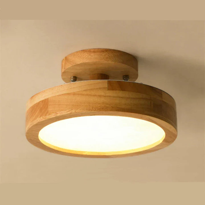 Round Wooden Scandinavian Ceiling Lamp - NordicLuxe | Bowlift