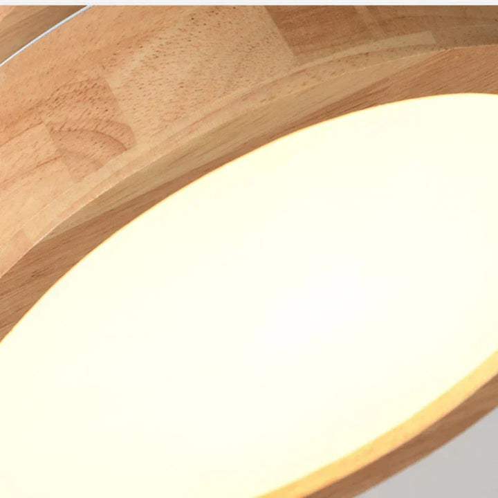 BowLift | Brightlux - Scandinavian Round Wooden Ceiling Lamp