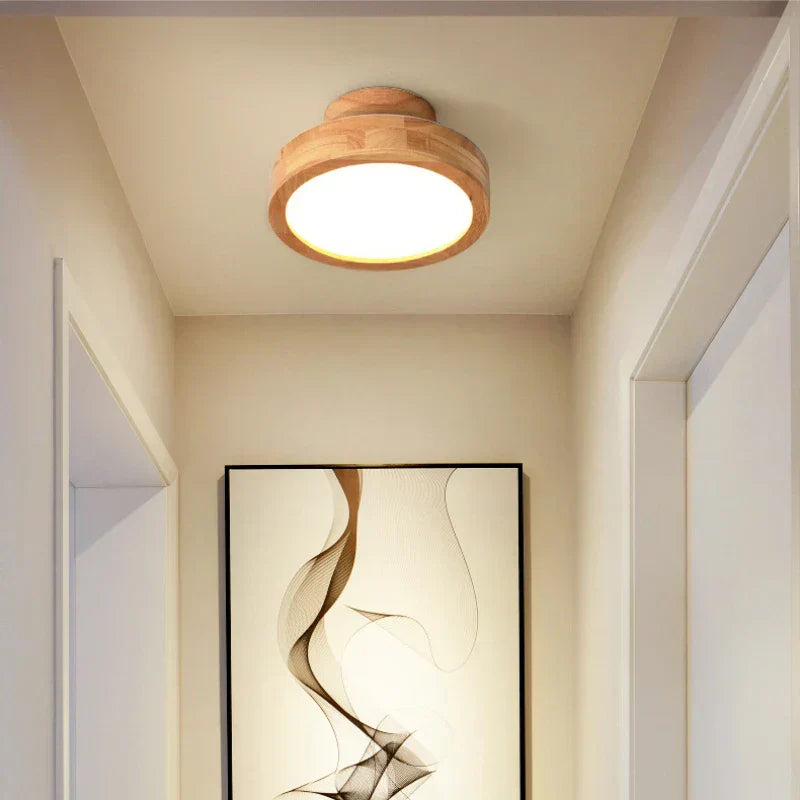 Round Wooden Scandinavian Ceiling Lamp - NordicLuxe | Bowlift