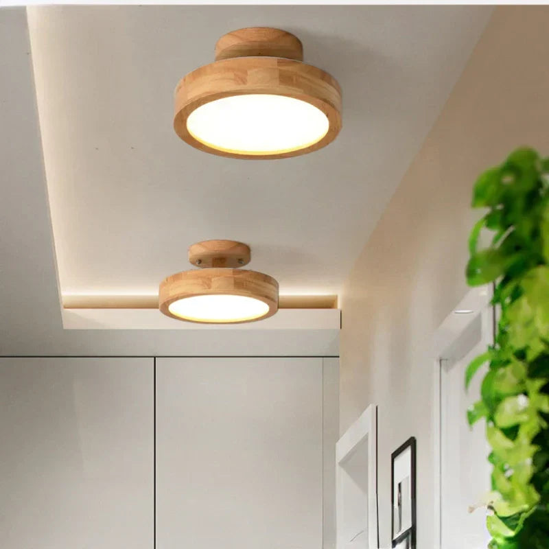 BowLift | Brightlux - Scandinavian Round Wooden Ceiling Lamp