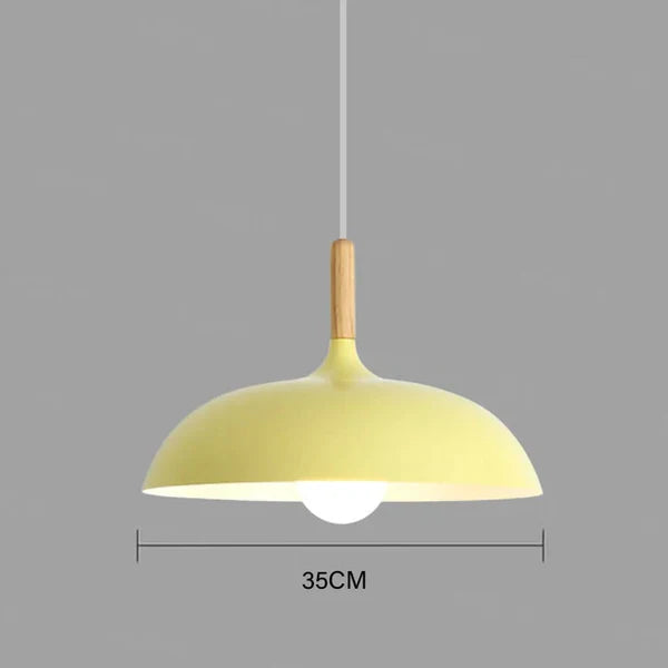 Modern Scandinavian LED pendant light – Pendant light made of oak for living room, kitchen, and dining room | Bowlift