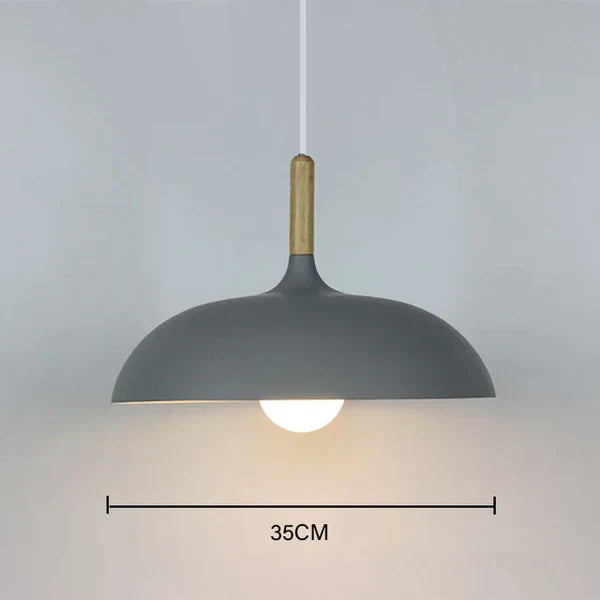 Modern Scandinavian LED pendant light – Pendant light made of oak for living room, kitchen, and dining room | Bowlift
