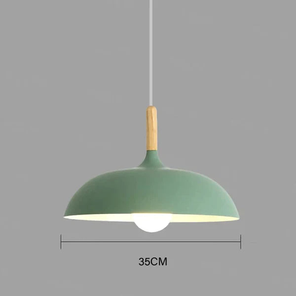 Modern Scandinavian LED pendant light – Pendant light made of oak for living room, kitchen, and dining room | Bowlift