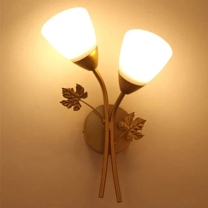 Requirements wall lamp in vintage style with leaf motif – LED lamp for hallway & living room | Bowlift