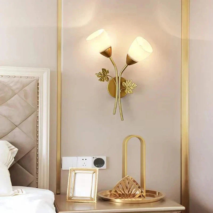 Requirements wall lamp in vintage style with leaf motif – LED lamp for hallway & living room | Bowlift