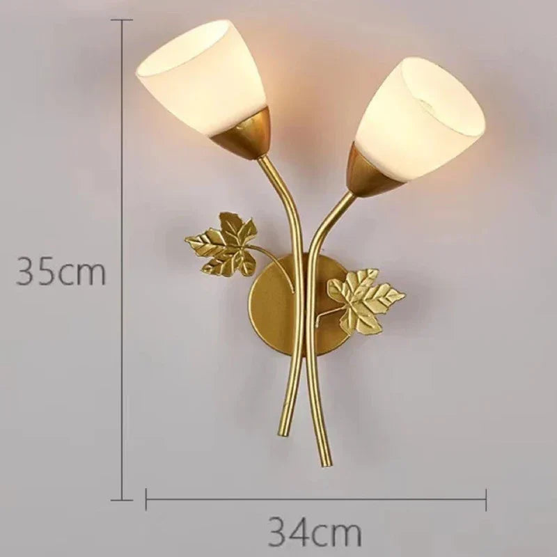 Requirements wall lamp in vintage style with leaf motif – LED lamp for hallway & living room | Bowlift