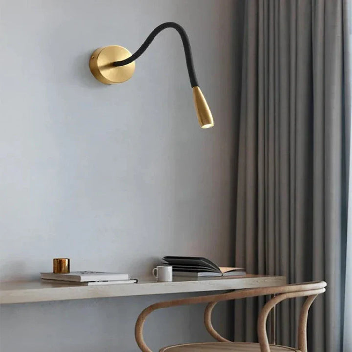 Modern wall lamp with flexible arm for indoor use – Adjustable LED wall light for living room and bedroom | Bowlift