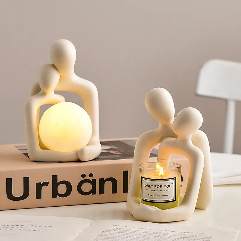 BowLift | Ceramic Mood Light Lunavia | Handcrafted Design Object with Gentle LED Ball | Elegant Living Room Decoration