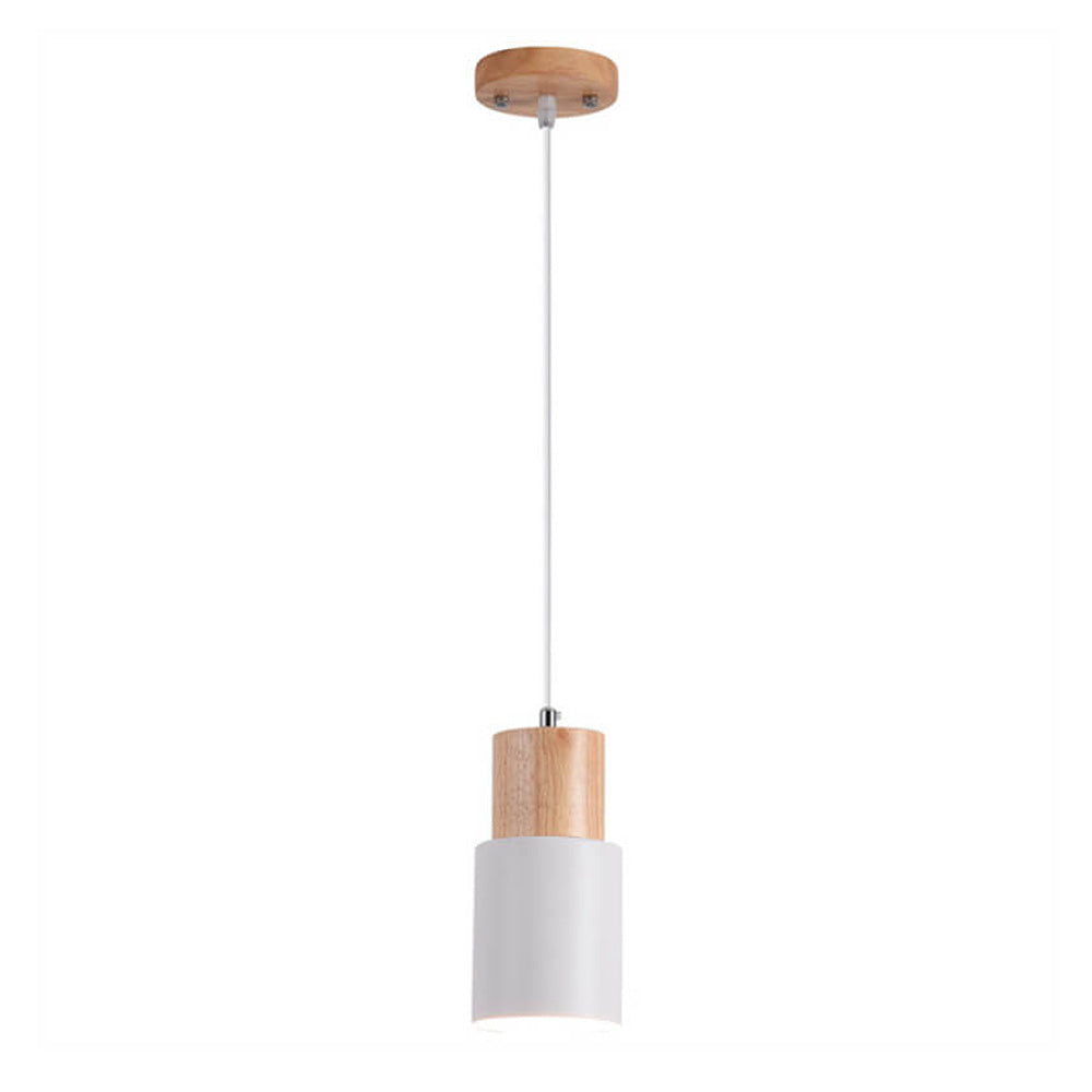 BowLift | Pendant Light Modern Wood Black Cylinder Fixture