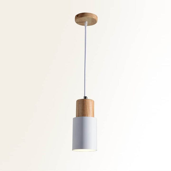 BowLift | Pendant Light Modern Wood Black Cylinder Fixture