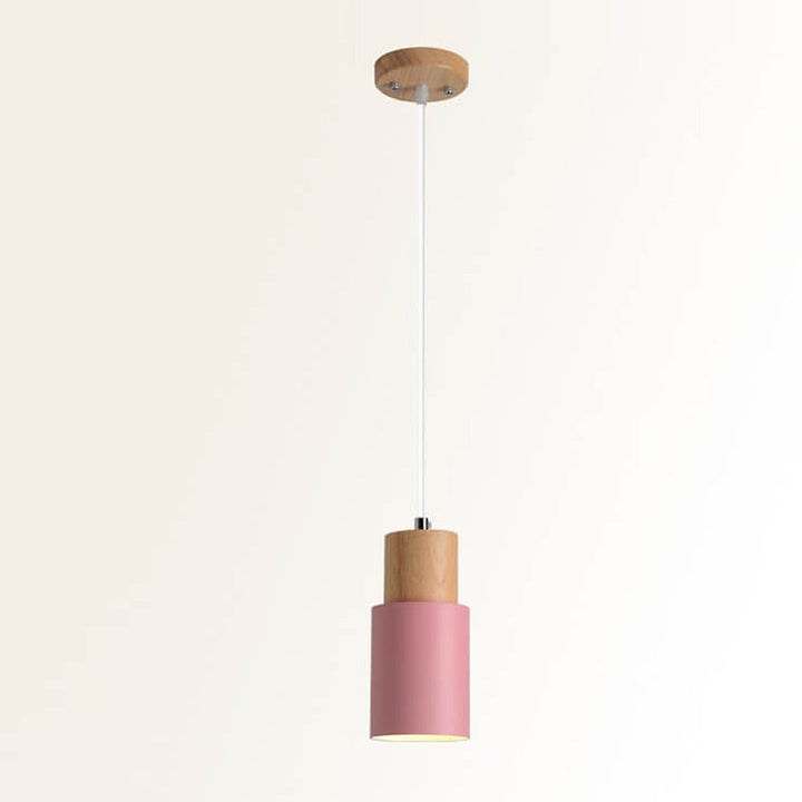 BowLift | Pendant Light Modern Wood Black Cylinder Fixture
