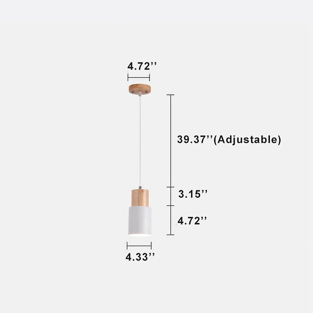 BowLift | Pendant Light Modern Wood Black Cylinder Fixture