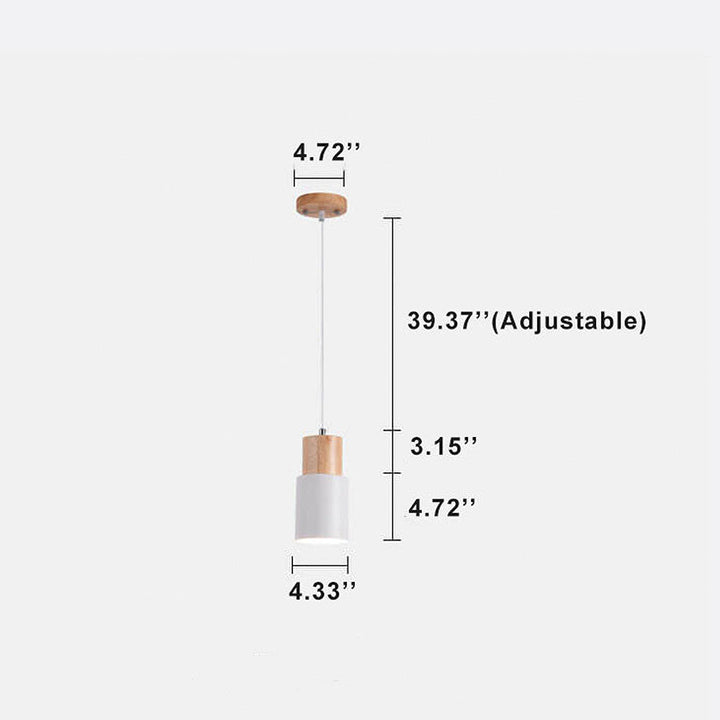 BowLift | Pendant Light Modern Wood Black Cylinder Fixture