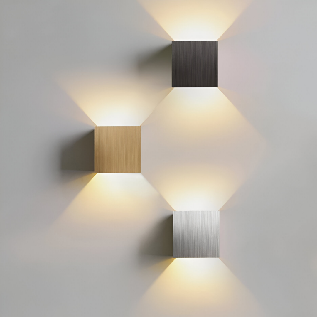 BowLift | LED Wall Lamp NORDIVIA | USB & Cable Operation | Double Light Color | Aluminum & Acrylic | 10x10x5 cm