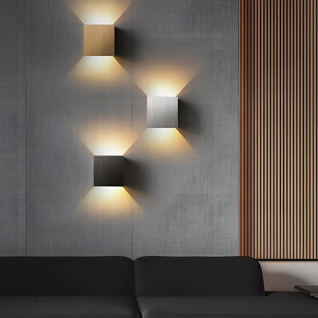 BowLift | LED Wall Lamp NORDIVIA | USB & Cable Operation | Double Light Color | Aluminum & Acrylic | 10x10x5 cm
