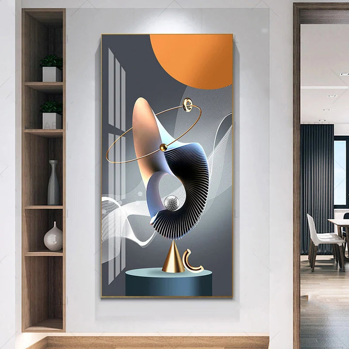 Nordic Celestial Harmony Wall Art Fine Art Canvas Prints Light Luxury Abstract Auspicious Pictures For Modern Apartment Living Room Foyer Art Decor (Unframed) | Bowlift