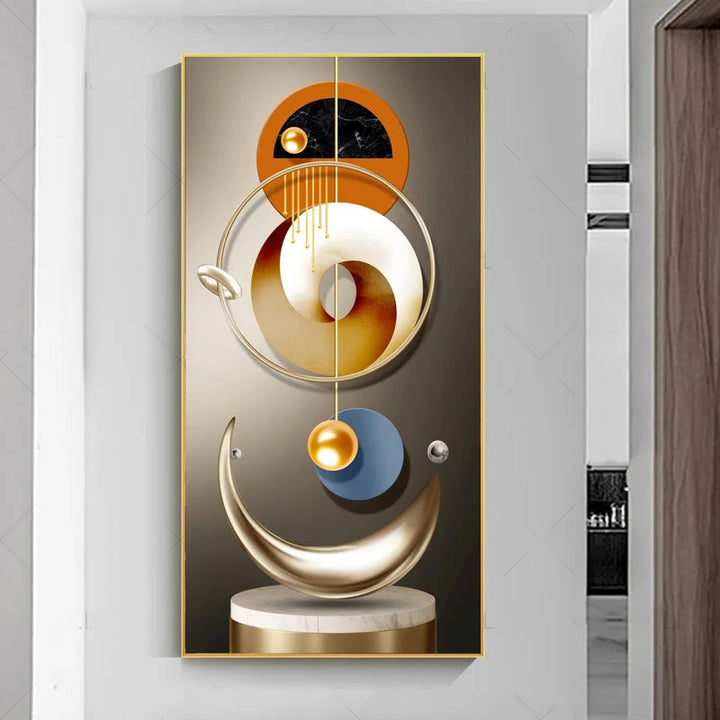 Nordic Celestial Harmony Wall Art Fine Art Canvas Prints Light Luxury Abstract Auspicious Pictures For Modern Apartment Living Room Foyer Art Decor | Bowlift