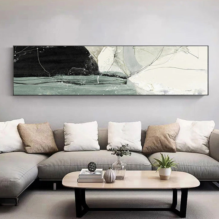 Nordic Geomorphic Abstract Wide Format Wall Art Fine Art Canvas Prints Modern Pictures For Above The Bed Contemporary Living Room Art For Above The Sofa | Bowlift
