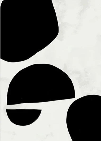 Nordic Minimalist Geometric Abstract Wall Art Fine Art Canvas Prints Beige Black Abstract Pictures For Modern Apartment Home Decor | Bowlift