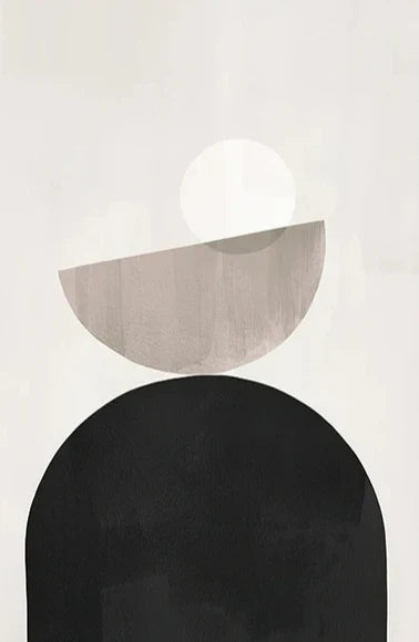 Nordic Minimalist Geometric Abstract Wall Art Fine Art Canvas Prints Beige Black Abstract Pictures For Modern Apartment Home Decor | Bowlift