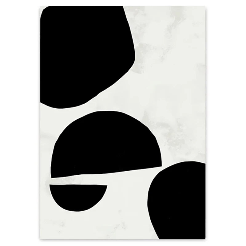 Nordic Minimalist Geometric Abstract Wall Art Fine Art Canvas Prints Beige Black Abstract Pictures For Modern Apartment Home Decor | Bowlift