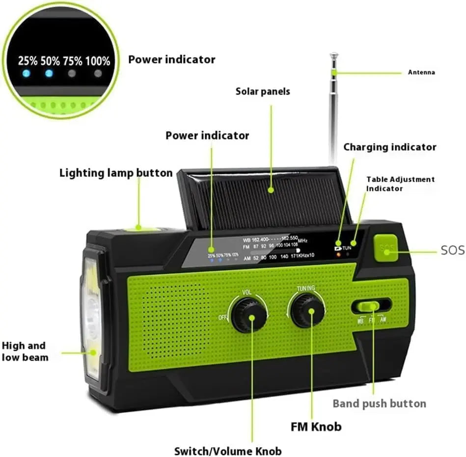 BowLift | Emergency Solar Radio with Power Bank and SOS Alarm