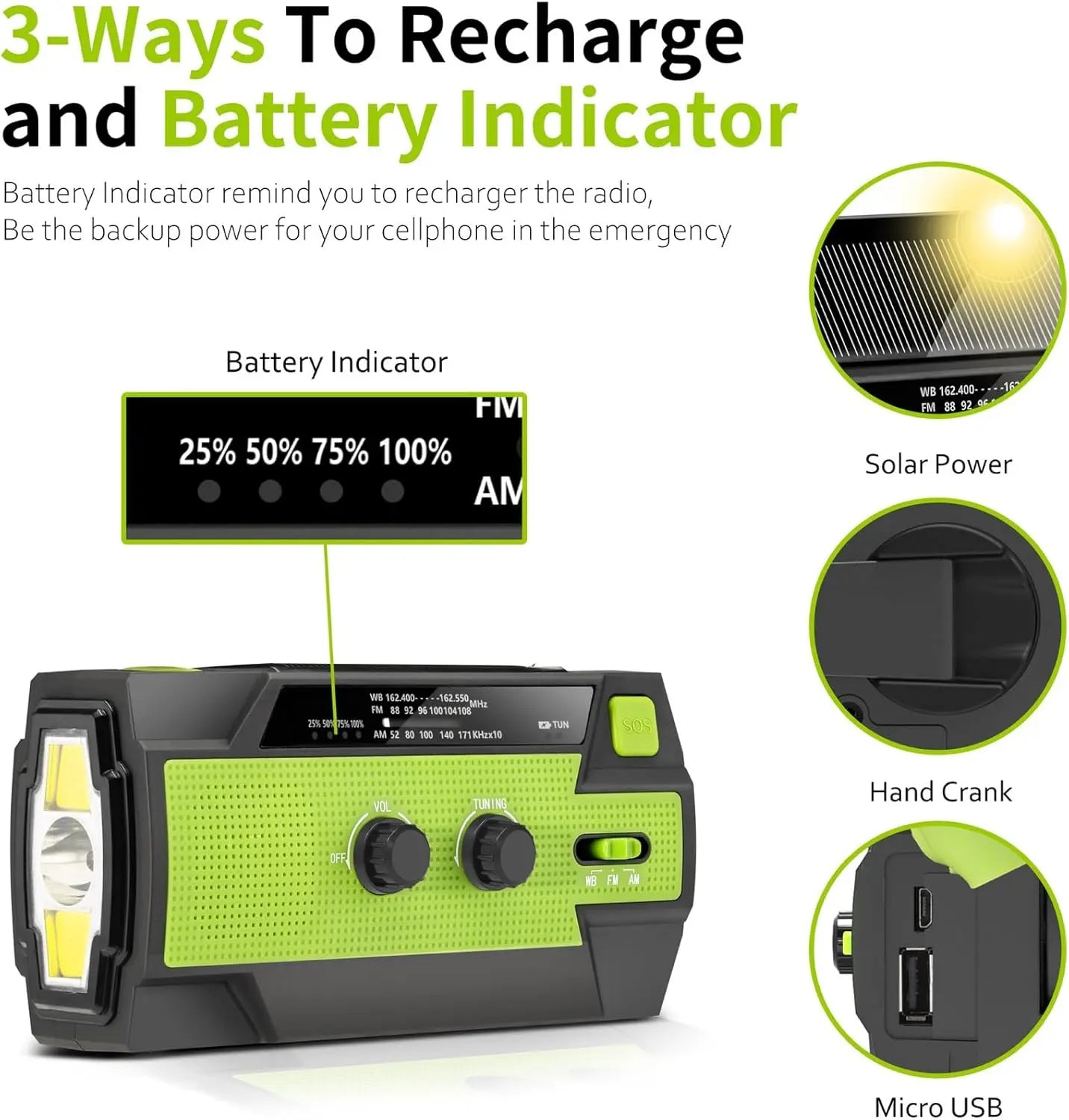 BowLift | Emergency Solar Radio with Power Bank and SOS Alarm