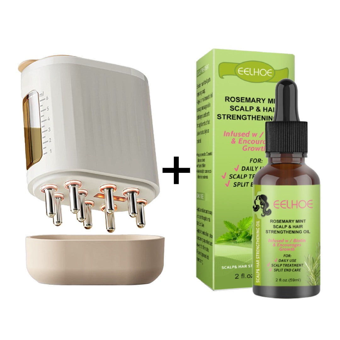 BowLift | Electric Scalp Massager with Red Light Therapy | Hair Oil Applicator | Waterproof