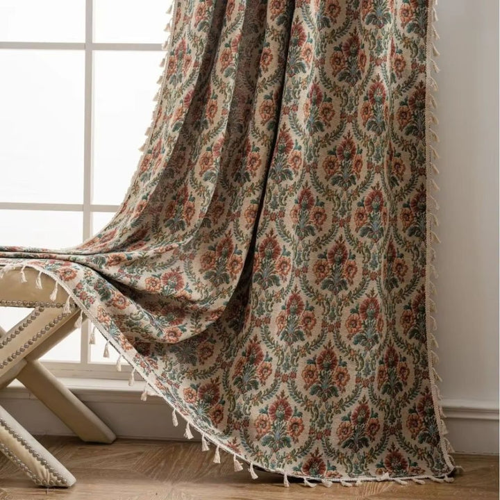 BowLift | Noveau Ditsy Floral Tassel Curtain
