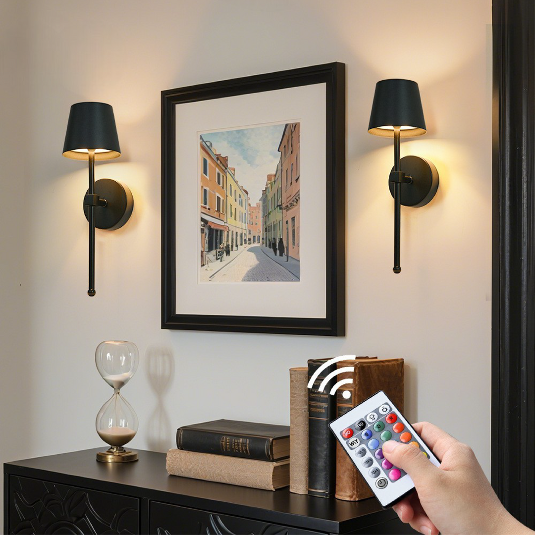 BowLift | Modern Wireless LED Wall Lamp with Metal Housing – Wall Sconce for Bedroom and Living Room