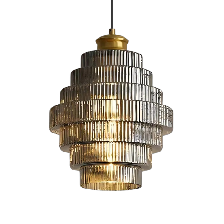BowLift | Modern Glass Pendant Lamp with Height Adjustment for Kitchen and Dining Room - Lamp Over Table E27