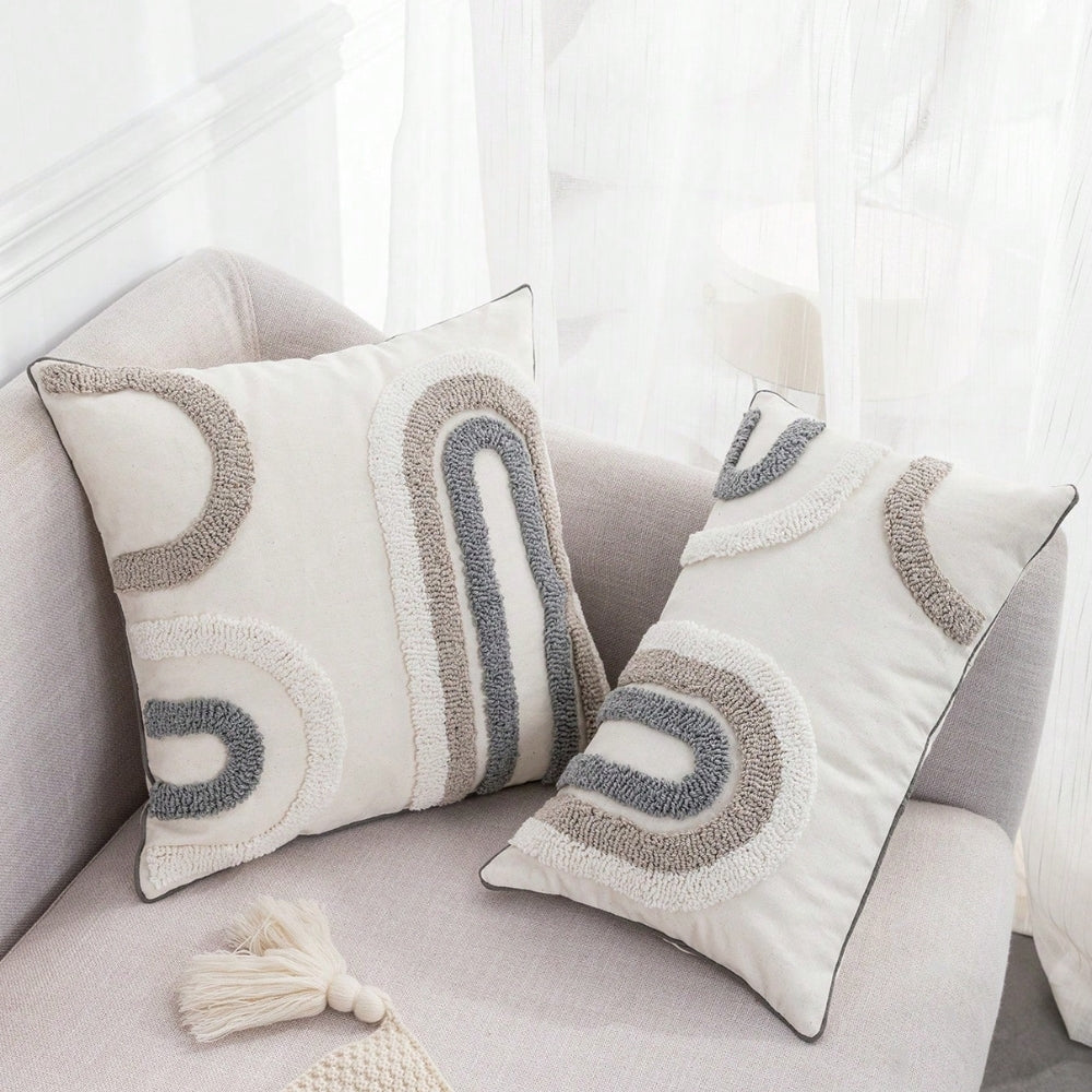 BowLift | Nuvia Gray White Cushion Cover