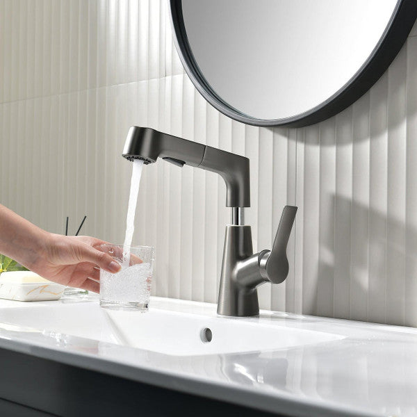BowLift | Bathroom fixture with rotating retractable hand shower