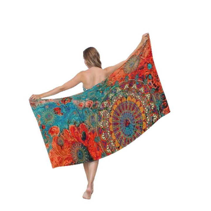 Beach towel with artistic mandala design Bowlift