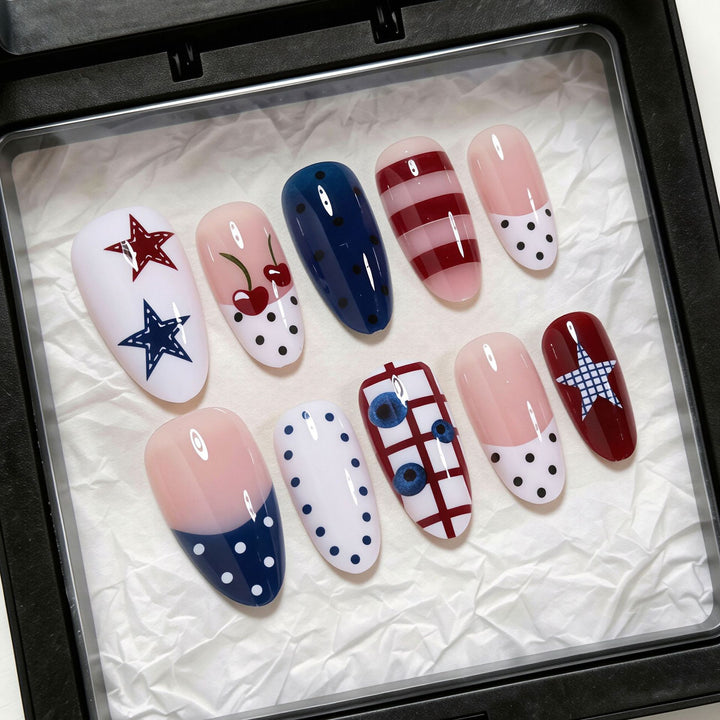 Themed Decorative Press-On Nail Set Bowlift