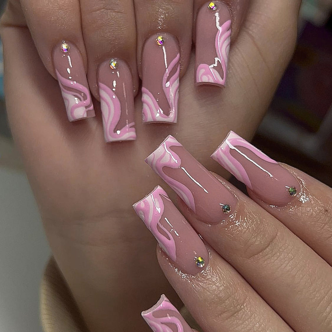 Elegant Long Acrylic Nail Art Extensions Bowlift