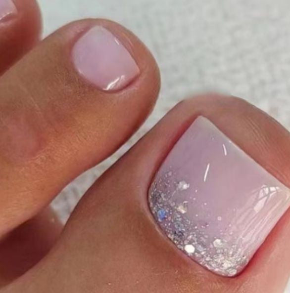 Elegant Glitter Ombre Toe Nail Art Bowlift